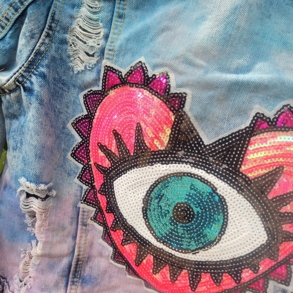 Tie dyed evil eye jacket - Picture 3 of 4